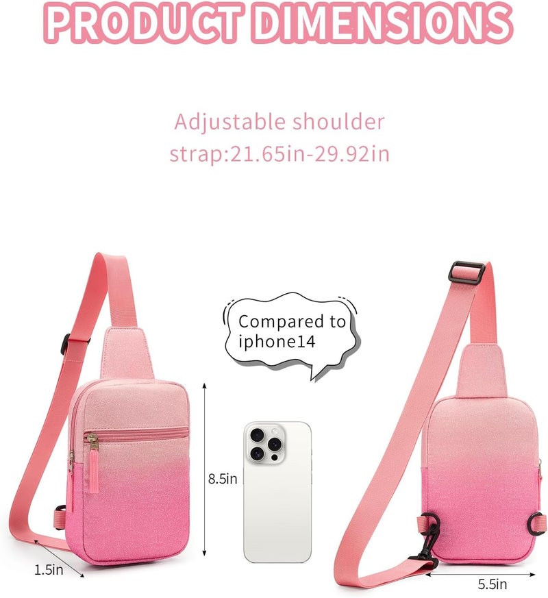 cotmcor Store Valentines Day Gifts for Kids: Fanny Pack Birthday Gift for 8 9 10 11 12 Year Old Teen Girls Trendy Stuff, Preppy Colorblock Crossbody Bag Adjustable Sling Belt Bags Purse for Travel Outdoor - Image 4